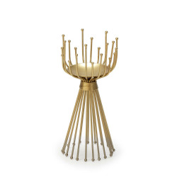 CANDELABRO 12X12X27 METAL DORADO