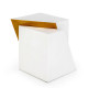 MESA AUXILIAR 41X35X48 METAL BLANCO/DORADO