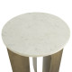 MESA AUXILIAR 41X41X61 METAL/MARMOL DORADO ANTIQUE/BLANCO