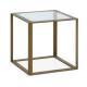 MESA AUXILIAR 50X50X52 CRISTAL TEMPLADO/METAL DORADO ANTIQUE