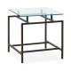 MESA AUXILIAR 55X55X59 CRISTAL/METAL BRONCE OSCURO