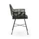 SILLA 66X58X83 MIMBRE NEGRO/METAL NEGRO