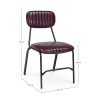 SILLA TAPIZADA PU BORDEAUX ESTRUCTURA ACERO NEGRO TACHUELAS DORADAS