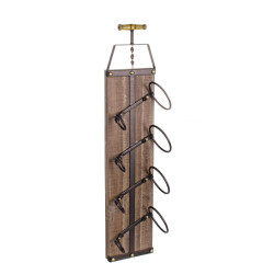 BOTELLERO DE PARED PARA 4 BOTELLAS MADERA Y METAL