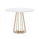 MESA COMEDOR 95x95x75 METAL DORADO/DM BLANCO