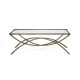 MESA DE CENTRO 127x71x43 METAL/CRISTAL DORADO ANTIQUE