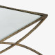 MESA DE CENTRO 127x71x43 METAL/CRISTAL DORADO ANTIQUE