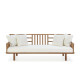 SOFA 190x90x83 MADERA TECA/TELA BLANCA