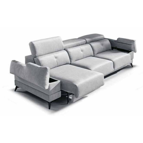 SOFA 2,5 PLAZAS DESLIZANTE CARRO CABEZAL ABATIBLE BRAZO 25 ASIENTOS 67+67+67