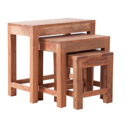 MESA AUXILIAR SET 3 NEW JAIPUR MATERIAL MADERA DE ACACIA