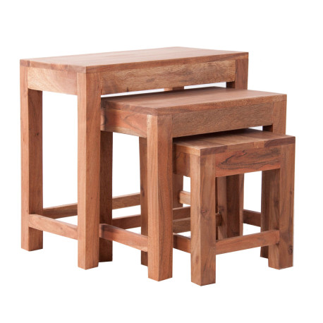MESA AUXILIAR SET 3 NEW JAIPUR MATERIAL MADERA DE ACACIA