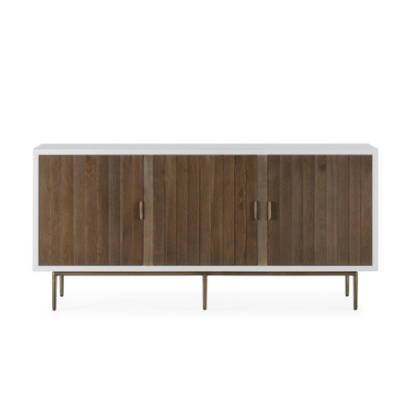 APARADOR 180x45x85 MADERA BLANCO/NATURAL/METAL DORADO