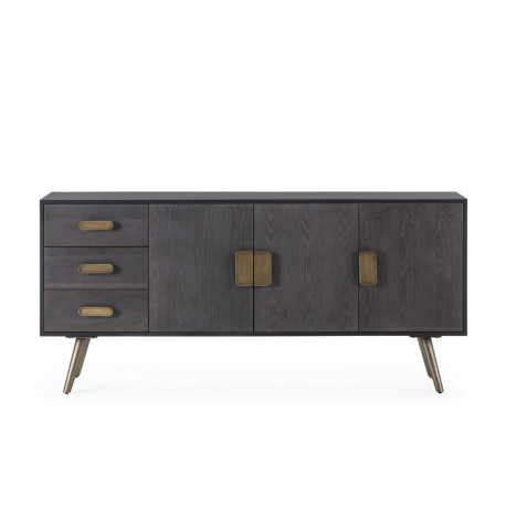 APARADOR 186x45x85 MADERA NEGRO/MARRON/METAL DORADO