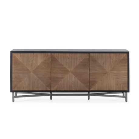 APARADOR 193x45x81 MADERA NATURAL/NEGRO/METAL PLATEADO MATE