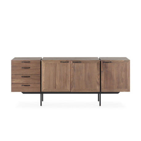 APARADOR 194x56x76 MADERA NATURAL/METAL NEGRO