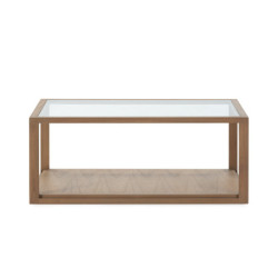 MESA DE CENTRO 110x70x45 CRISTAL/MADERA NATURAL