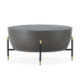 MESA DE CENTRO 87x87x42 MADERA GRIS/METAL NEGRO/DORADO