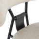 SILLA 58x60x74 TELA BLANCO/METAL NEGRO