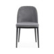 SILLA 58x60x74 TELA GRIS/MADERA/METAL NEGRO