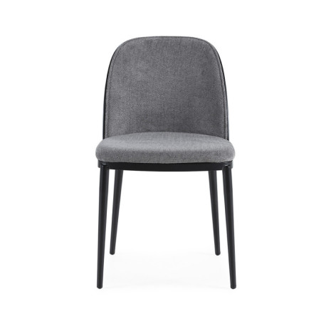 SILLA 58x60x74 TELA GRIS/MADERA/METAL NEGRO