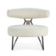 SILLON 77x86x73 TELA BLANCO/METAL NEGRO