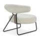 SILLON 77x86x73 TELA BLANCO/METAL NEGRO