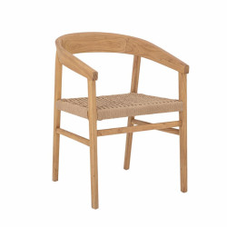 SILLA CON BRAZOS MADERA DE ROBLE Y TRENZADO EN PAPEL