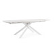 Mesa comedor extensible tope gres porcelanico blanco