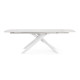 Mesa comedor extensible tope gres porcelanico blanco