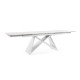 Mesa comedor extensible tope gres porcelanico blanco