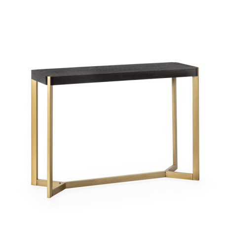 CONSOLA 108X36X76 METAL DORADO/MADERA NEGRO