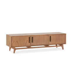 MUEBLE TV 160X40X45 MADERA NATURAL/METAL NEGRO