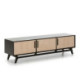 MUEBLE TV 160X40X45 MADERA NEGRO/NATURAL CON PATINA GRIS/METAL NEGRO