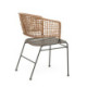 SILLA 56X53X81 METAL NEGRO/ MIMBRE MARRON/NATURAL