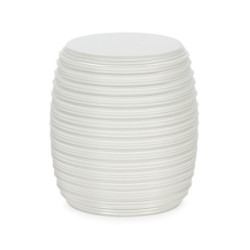 TABURETE 42X42X45,5 FIBRA DE PIEDRA BLANCO MATE