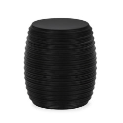 TABURETE 42X42X45,5 FIBRA DE PIEDRA NEGRO MATE