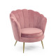 SILLON CON BRAZOS TIPO OSTRA ROSA EFECTO TERCIOPELO