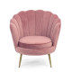 SILLON CON BRAZOS TIPO OSTRA ROSA EFECTO TERCIOPELO