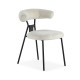 SILLA 58x60x74 TELA BLANCO/METAL NEGRO