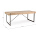 MESA COMEDOR RECTANGULAR ESTRUCTURA HIERRO TABLERO MADERA