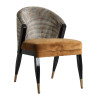 VICAL HOME / SILLA TAPIZADA 2 TONOS MADERA NEGRO BRILLO ESTILO ART DECO55X68X84