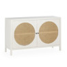 APARADOR 120x40x75 MADERA BLANCO/RATAN NATURAL