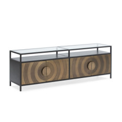 APARADOR 183x43x61 METAL DORADO/NEGRO
