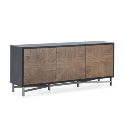 APARADOR 193x45x81 MADERA NATURAL/NEGRO/METAL PLATEADO MATE