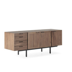 APARADOR 194x56x76 MADERA NATURAL/METAL NEGRO