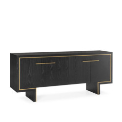 APARADOR 198x45x85 MADERA NEGRO/METAL DORADO