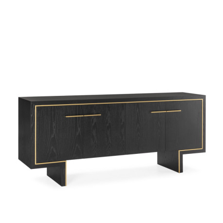 APARADOR 198x45x85 MADERA NEGRO/METAL DORADO