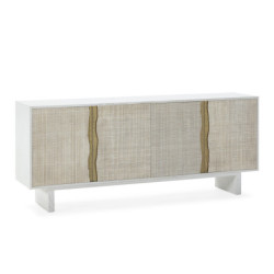 APARADOR 200x45x85 MADERA BLANCO/DORADO