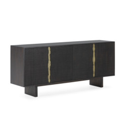 APARADOR 200x45x85 MADERA MARRON/DORADO