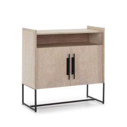 APARADOR 90x40x93 MADERA CEDRO NATURAL/METAL NEGRO